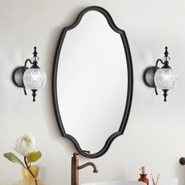 TLOLGT Black 1-Light Wall Light Fixtures with Crystal Glass Shade Vintage Bathroom Wall Sconces Retro Bathroom Vanity Light Fixtures for Bedroom Living Room Farmhouse