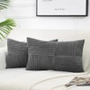 FDTERN Set of 2 Dark Grey Corduroy Cushion Covers, 30