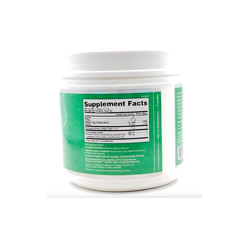 Genérico EVOGEN COLLAGEN PLUS HYDRATION 30 SERV/VAINILLA/Colageno Hidrolizado /