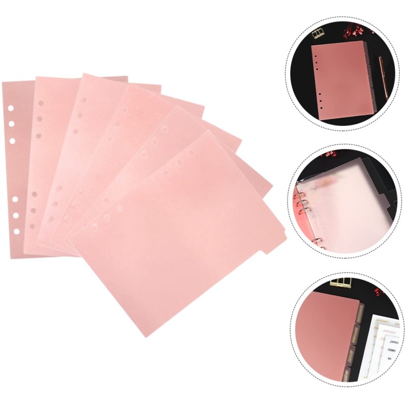 HOODANCOS 6pcs Notebook Separated Pages Planner Inserts Notepad Tabs Recipe