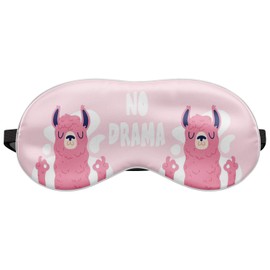 Sleep Mask Travel Relax Eye Cover Bed Emoji Nap Blindfold His Pink Llama No Drama [042]