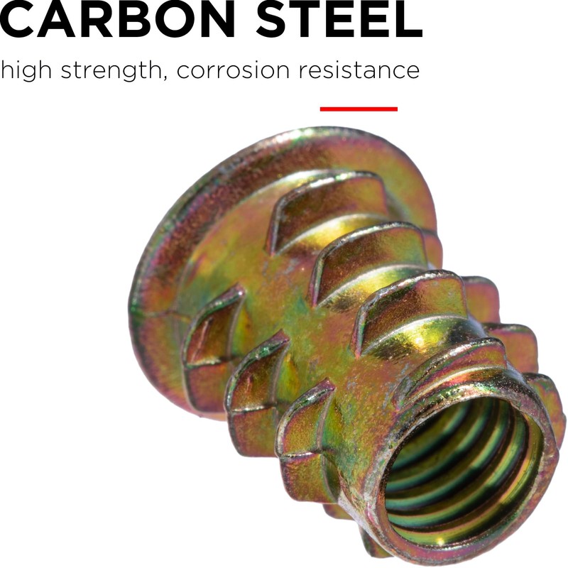 YoiYee M6 x 13mm Wood Insert Hex Socket Nuts -