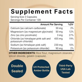 Advanced Electrolyte Pills, 240 Capsules | Salt Pills with Electrolytes for Fasting Hydrating | Made with Himalayan Pink Salt, Sodium, Potassium, Magnesium & More – Keto, Unflavored, No Sugar, Non-GMO