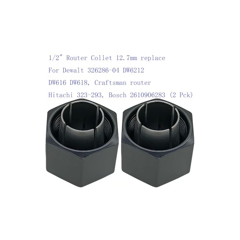 1/2" Router Collet 12.7mm replace For Dewalt 326286-04 DW6212 DW616