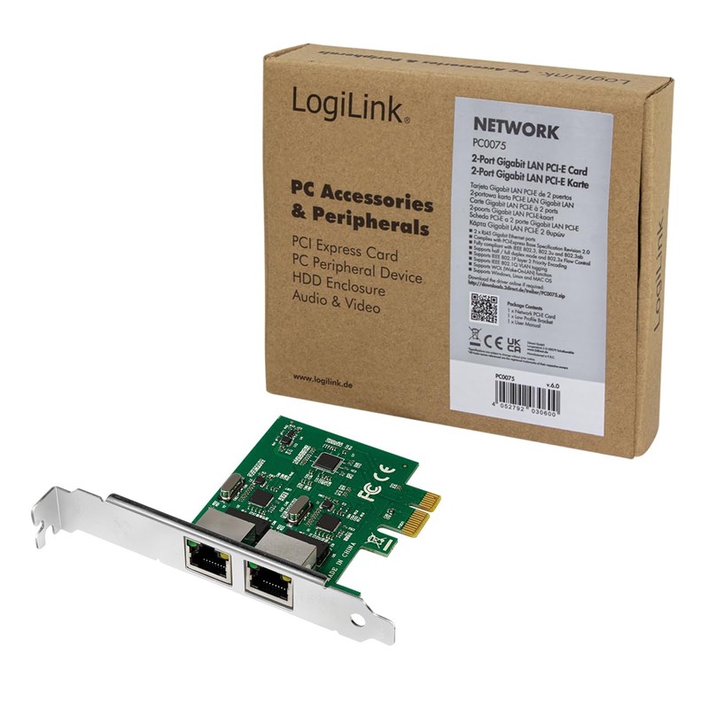 LogiLink 2-Port Gigabit LAN PCI-Express Karte