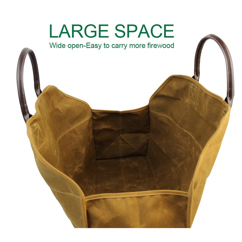 INNO STAGE Heavy Duty Wax Canvas Log Carrier Tote,Large Fire