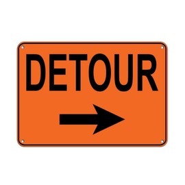 Lilyanaen Metal Sign - Aluminum Arrow Detour Traffic Plaque for Outdoor & Indoor 8"x12"