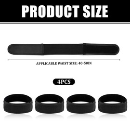 Pack of 4 Buckle-less Belts, Elastic Waistband, Adjustable Belt, Practical Belt, Simple Belt, Comfortable Wide Belt, black