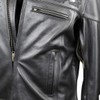 Premium Cowhide Leather Motorcycle Jacket With Reflective Skull (M)