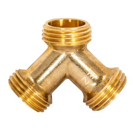 Eastman 41003 Steam Dryer Y Connector, 3/4 inch MHT Connector x Two 3/4 inch MHT Connectors, Brass