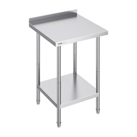 VEVOR 24 x 24 x 36 Inch Stainless Steel Work Table, Commercial Food Prep Worktable Heavy Duty Prep Worktable, Metal Work Table with Adjustable Height for Restaurant, Home and Hotel