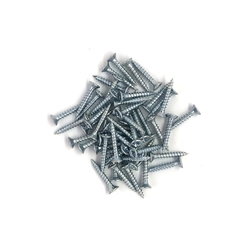 6mm x 30mm Small Steel Countersunk Wood Screws - Chipboard