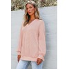 Dokotoo Womens Oversized Sweatshirt Waffle Knit Long Sleeve V Neck