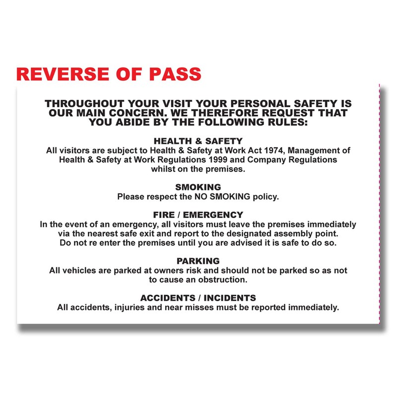 Cherry NCR Confidential Visitor Pass 90mm x 60mm Duplicate Book