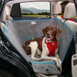 Kurgo Heather Half Hammock, Half Car Seat Cover for Pets, Car Hammocks for Dogs, Water-Resistant, 27.5" Wide (Heather Grey)