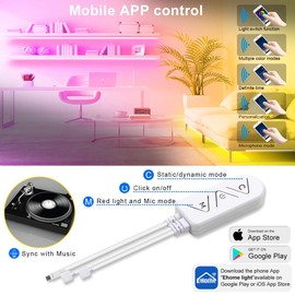 LED Strip Lights, 65.6ft LED Light Strips Multicolors, 5050 LED Tape Lights, Music Sync Color Changing+Remote Control +APP Controlled LED Strip Lights for Bedroom Party Home Decoration