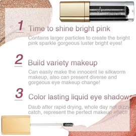 Black Metallic Liquid Glitter Eyeshadow & Waterproof Eyeliner Pen - Long-Lasting, Matte Shimmer, Highly Pigmented, Sparkly, & Easy to Blend