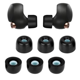 3 Paar Ersatz In-Ear Kopfhörer Kompatibel mit Sony WF-1000XM4, Gepolsterte Ohrstöpsel In-Ear Kopfhörer (L, Schwarz)