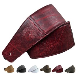 Anthology Gear "The Reticent Full Grain Leather Guitar Strap For Electric, Acoustic, and Bass Guitars (3", Canyon Rouge)