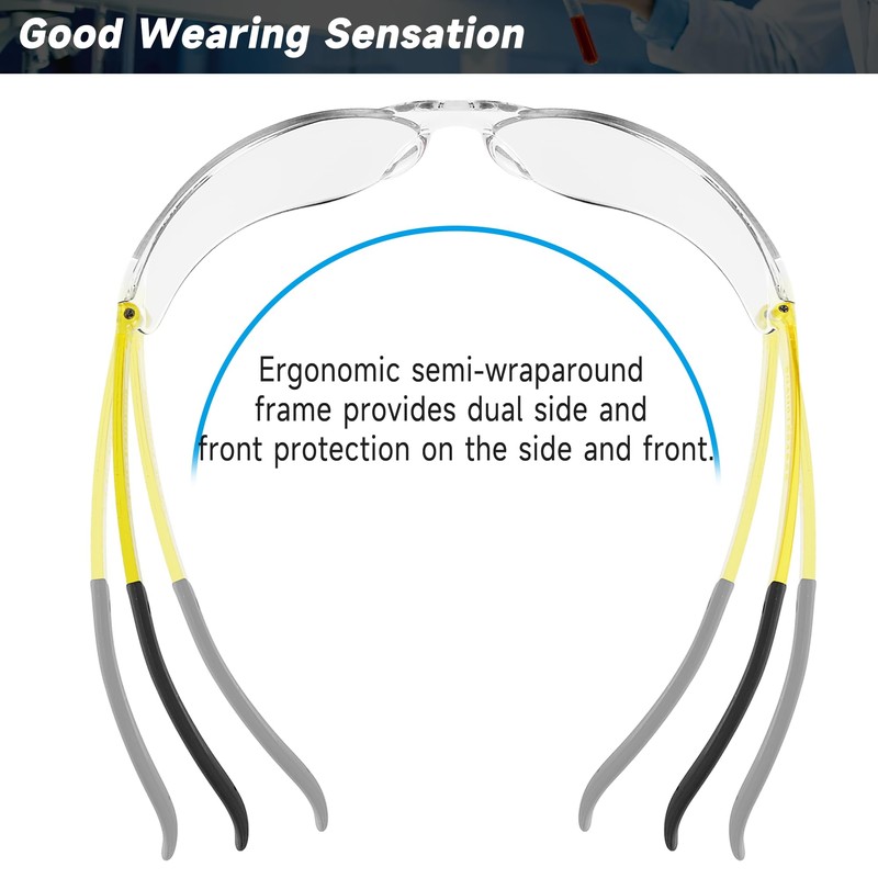 Salfboy 10 Pack Clear Safety Glasses with ANSI Z87.1 Scratch