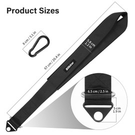 Bilbear Arm Wrestling Training Strap Belt Hand Grip Arm Finger Forearm Arm Wrestling Training Equipment for Cable Machine and Free Weight (Black)