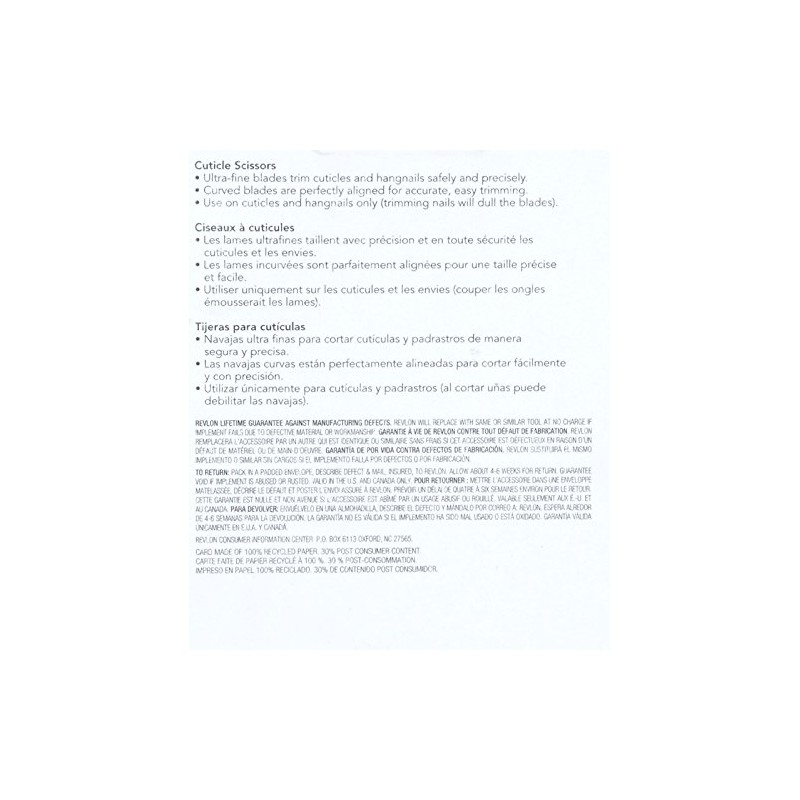 Revlon Cuticle Scissors, Curved Blade