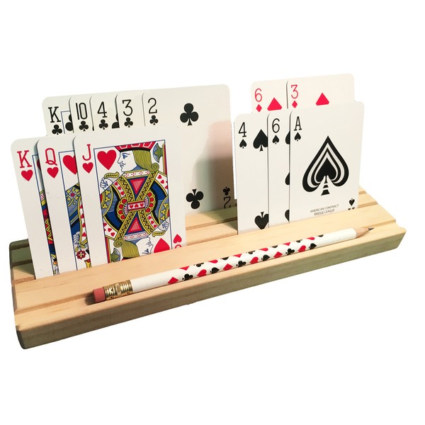 Baron Barclay Wooden Playing Card Holder with Pencil