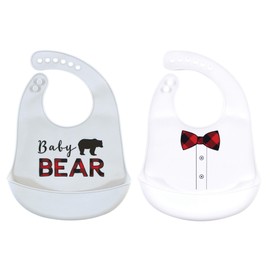 Little Treasure Unisex Baby Silicone Bibs, Baby Bear, One Size