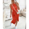 NOLLSOM Women Casual Sleeveless Striped Tank Midi Dresses Halter Neck