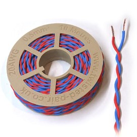 Red & Blue Twisted Pair Wire 20 AWG / 0.5mm² 10 Meters CAN Bus Cable