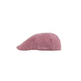 Scippis Chilla Cap - Flat Cap Made of 100% Cotton in Distressed Look | Lightweight & Breathable Flat Cap with Stretch Sweatband | Unisex & Versatile, burgundy, S - M