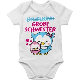 Shirtracer - Baby Bodysuit Boy Girl - Single Child Big Sister with Owls, 2 White, 6-12 months