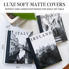 Decorative Books for Home Decor - Gold Foil, Linen-Texture Binding, Real Pages - Fake Books for Decoration, Luxury Coffee Table Books Hardcover, Faux Books for Decoration