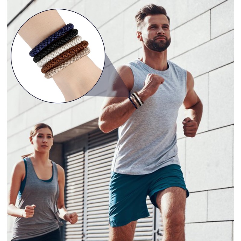 Men's Hair Ties, 10 Pack Men Bracelet Braided Hair Ties