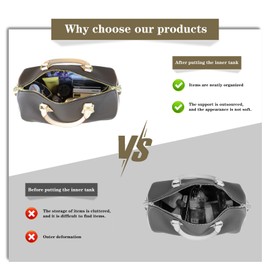 Lckaey Purse Inserts for Speedy 35 Organizer Insert, for monogram bag, HandBag protective insert Tote Bag and hand bag protector, organizer insert 1083Khaki-XL