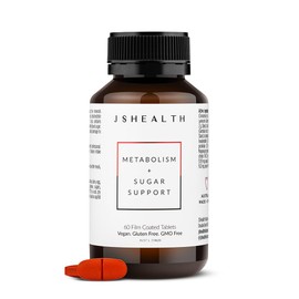 JSHealth Vitamins Metabolism + Sugar Support Formula, Energy Support, Metabolism Maintenance Supplement (60 Tablets)