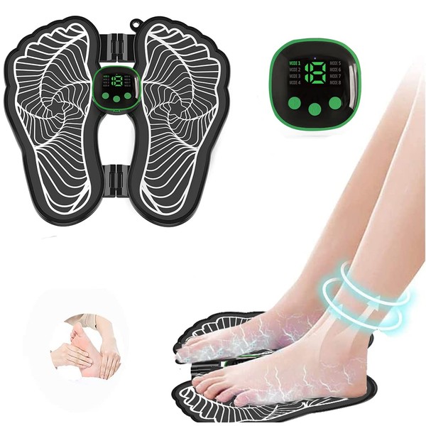 Electric Foot Massager, EMS Foot Massager, for Blood Circulation and Muscle Pain Relief, 6 Modes and 9 Intensities