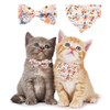 2 Pieces/Sets Cat Collars with Bells, Removable Bow Tie, Bandana,