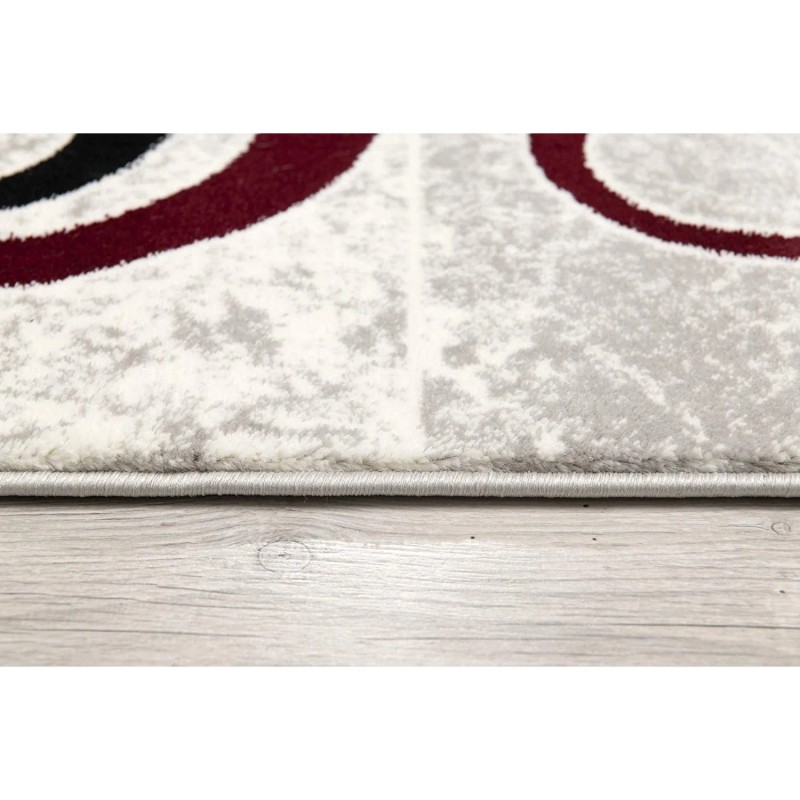 Homeroots 8' Red Abstract Power Loom Runner Rug
