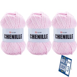 3 Skein Yarn Art Chenille Yarn, Velvet Yarn, Super Soft Fluffy Bulky 5, for Knitting Crocheting Crafting Blanket Amigurumi, Soft Velvet Baby, Durable, 100gr x 3, 100yards x 3, Pack of 3 (550)