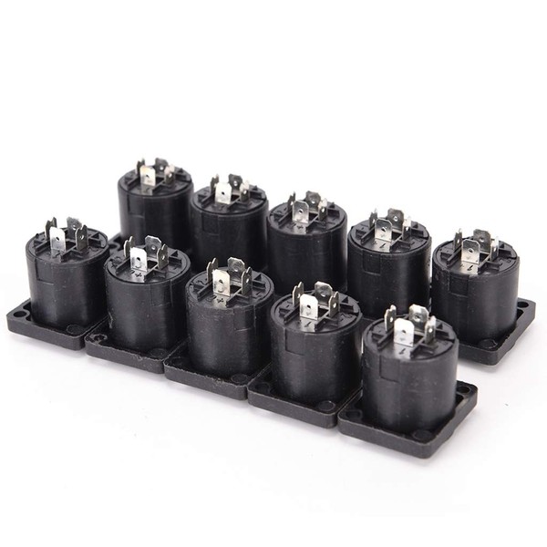 luosh 10Pieces/lot 4 Pin Speakon Female Jack Socket Connector Audio