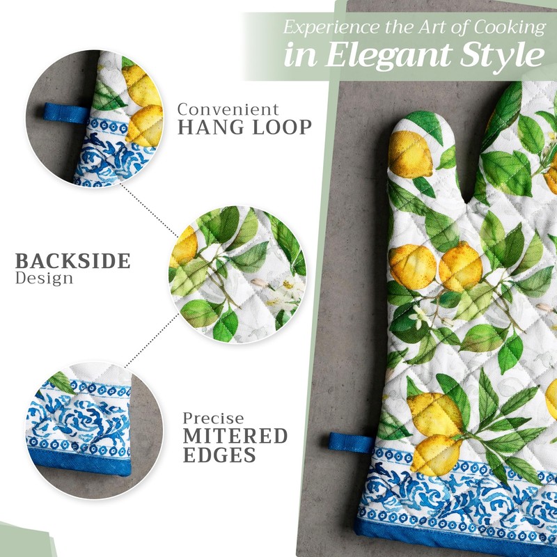 Maison d' Hermine Oven Mitt & Pot Holder 100% Cotton