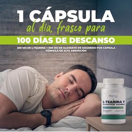 NAIMA L-Teanina + Glicinato de Magnesio | 200mg de L-Teanina + 300mg de Glicinato de Magnesio de Alta Absorción | Fórmula Potente Sin Rellenos ni Adit