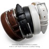 Adam Silver Men's Genuine Italian Calfskin Leather Dress Belt 1-1/8"(30mm)