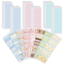 Crtiin 60 Pcs Washi Tape Cards Organizer with Storage Box –Portable Washi Tape Holder & Display Board for Scrapbooking, Journaling, DIY Crafts, Travel (Mixed-Color)