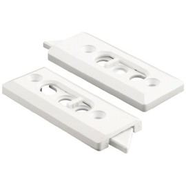 Prime-Line F 2728 Tilt Latch Pair, White Plastic Construction, Spring-Loaded, 2-1/8 In. Hole Centers (1 Pair)