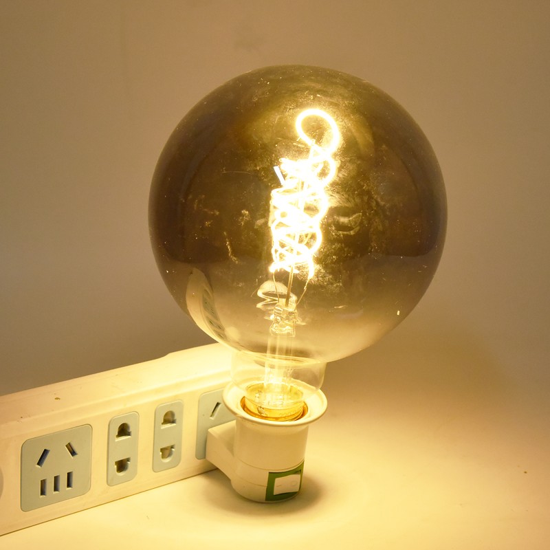 LED Vintage Edison Light Bulb Dimmable Antique Half Chrome Light