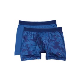 Tommy Bahama® Mesh Tech Boxer Briefs 2-Pack – Non-Rolling Elastic Waistband – Functioning Fly – Blended Polyester Blue Mono SM (28-30" Waist) One Size