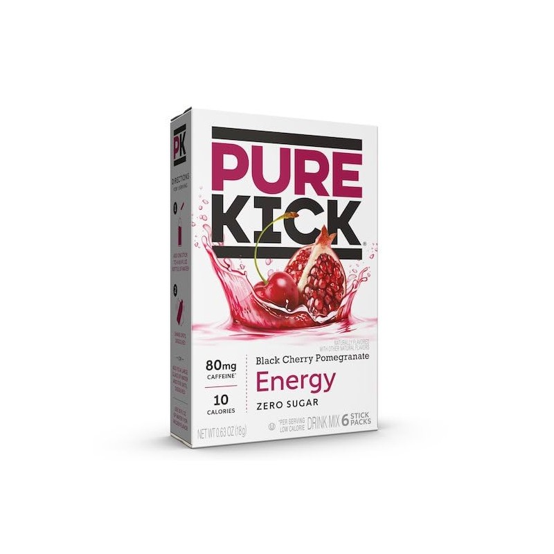 Pure Kick Energy Singles To Go Drink Mix, Black Cherry