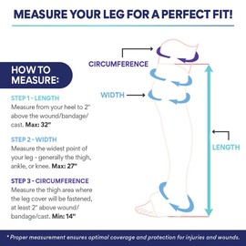 UltraCover Waterproof Leg Cover For Shower, Cast Shower Cover for Wounds and Bandages, Leg Cast and Injury Protector for Adults, Surgery Recovery Supplies